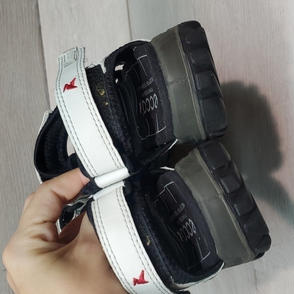 Ecco Womens Wave footbed Offroad Arch Support  Hook&loop Leather shoes sz 8.5 - Picture 6 of 14